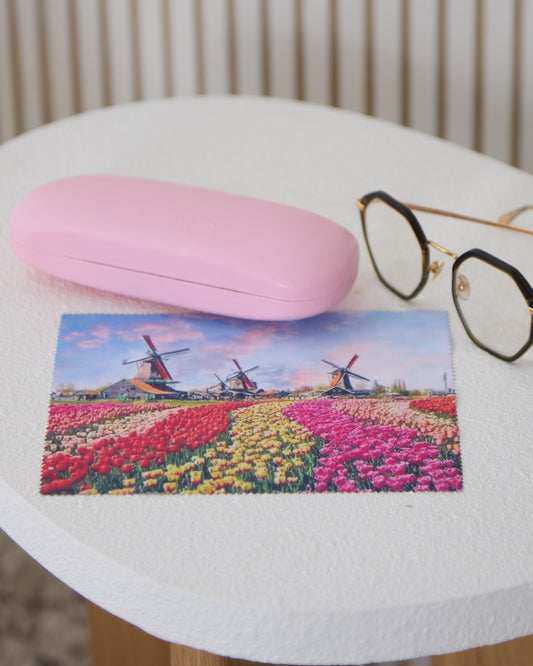 Glasses Case & Cloth - Pink/Dutch Tulips