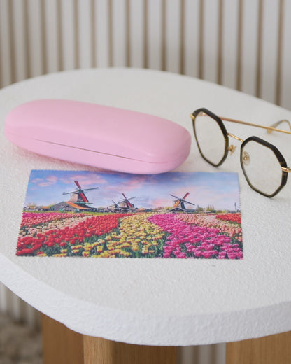 Glasses Case & Cloth - Pink/Dutch Tulips