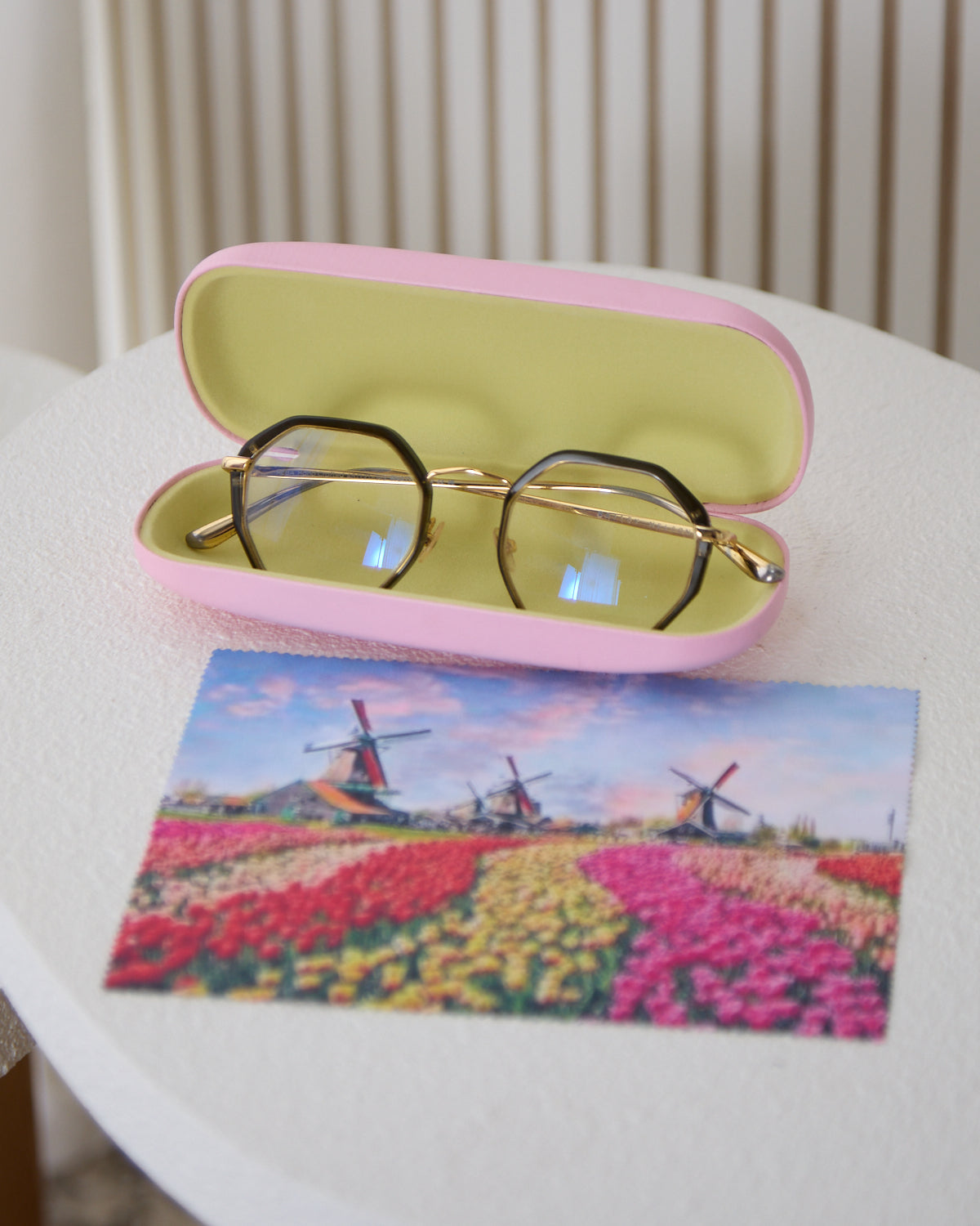 Glasses Case & Cloth - Pink/Dutch Tulips