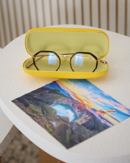 Glasses Case & Cloth - Yellow/Kelimutu Lakes