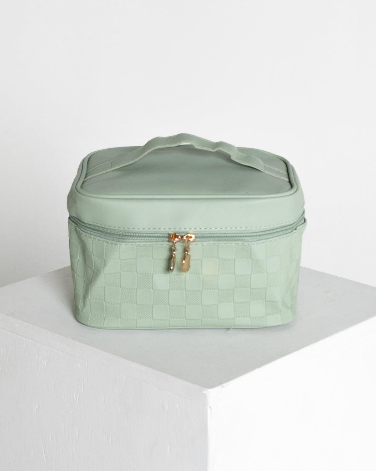 Globetrotter Cosmetic / Travel Case - Sage Check