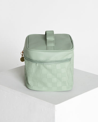 Globetrotter Cosmetic / Travel Case - Sage Check