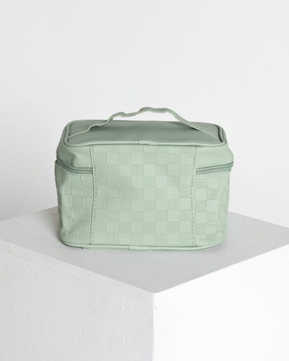 Globetrotter Cosmetic / Travel Case - Sage Check