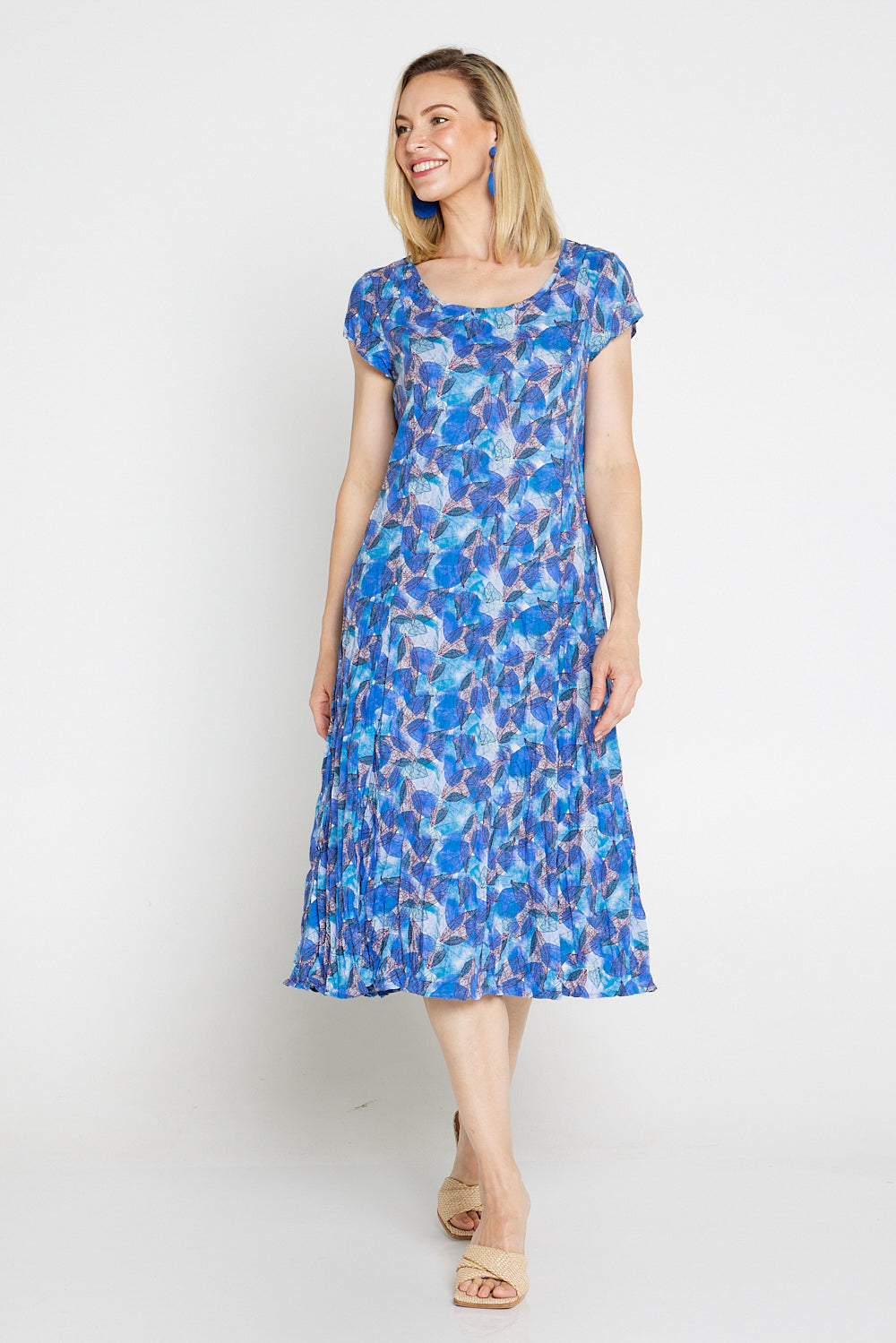 Grace Cotton Dress - Royal Print