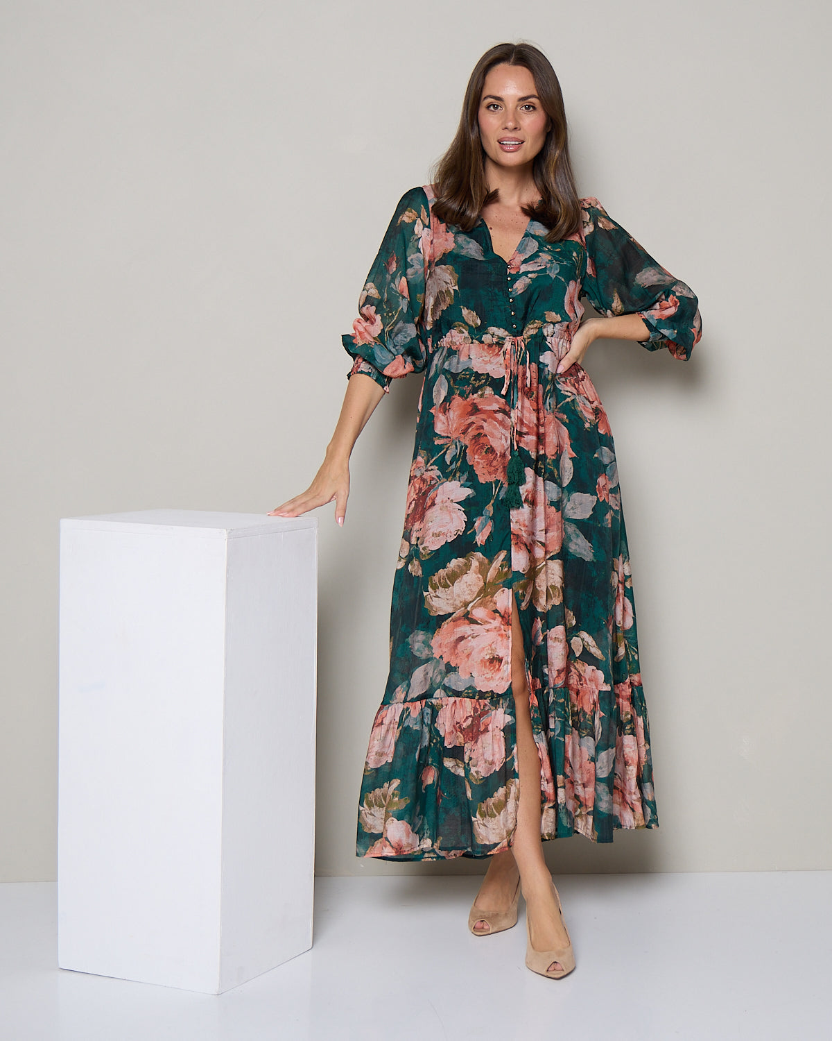 Willow Maxi Dress - Emerald Bloom