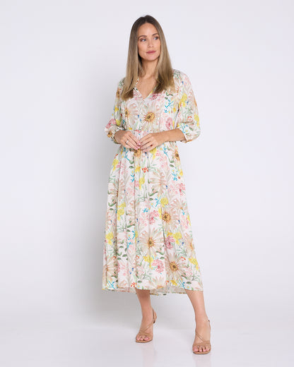 Gwendolyn Dress - Peach Wildflowers