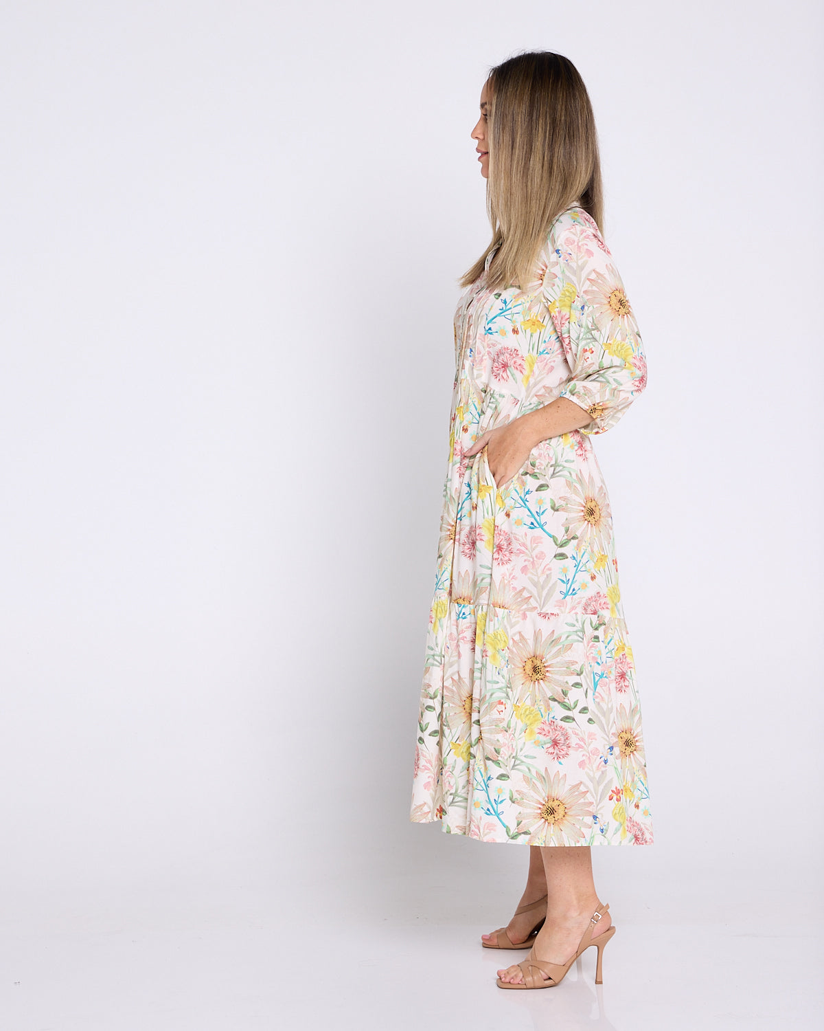 Gwendolyn Dress - Peach Wildflowers