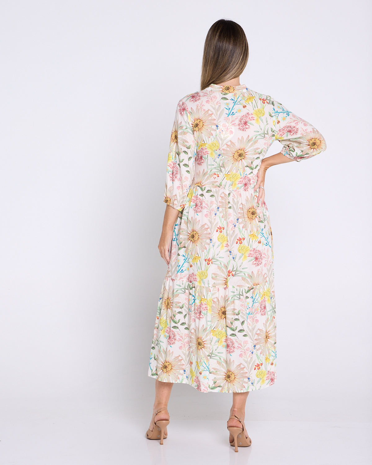 Gwendolyn Dress - Peach Wildflowers