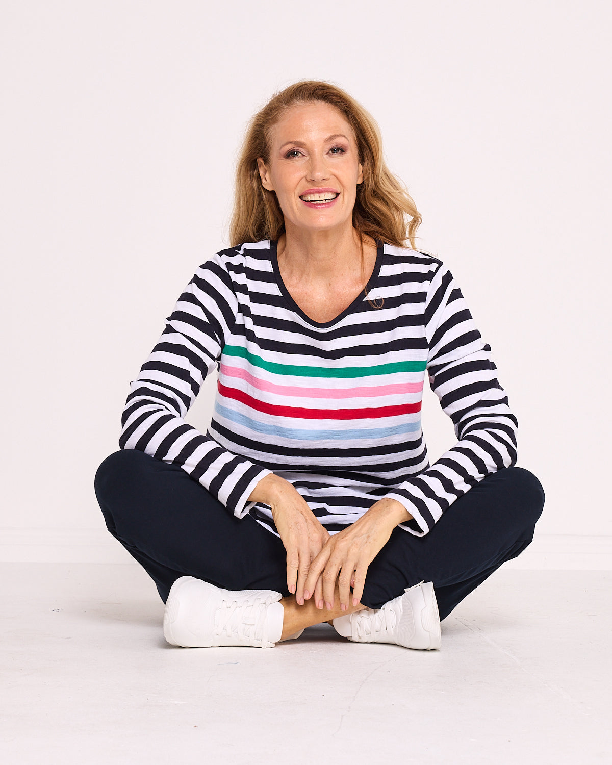 Harmony Tee - Rainbow Stripe