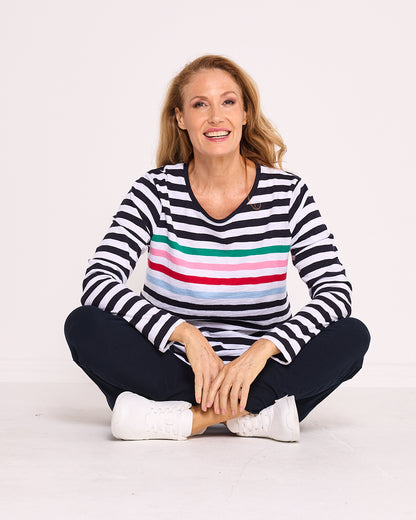 Harmony Tee - Rainbow Stripe