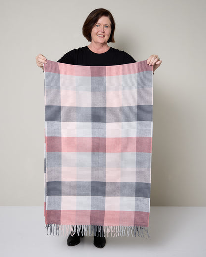 Lavenham Scarf - Pink Grey Check