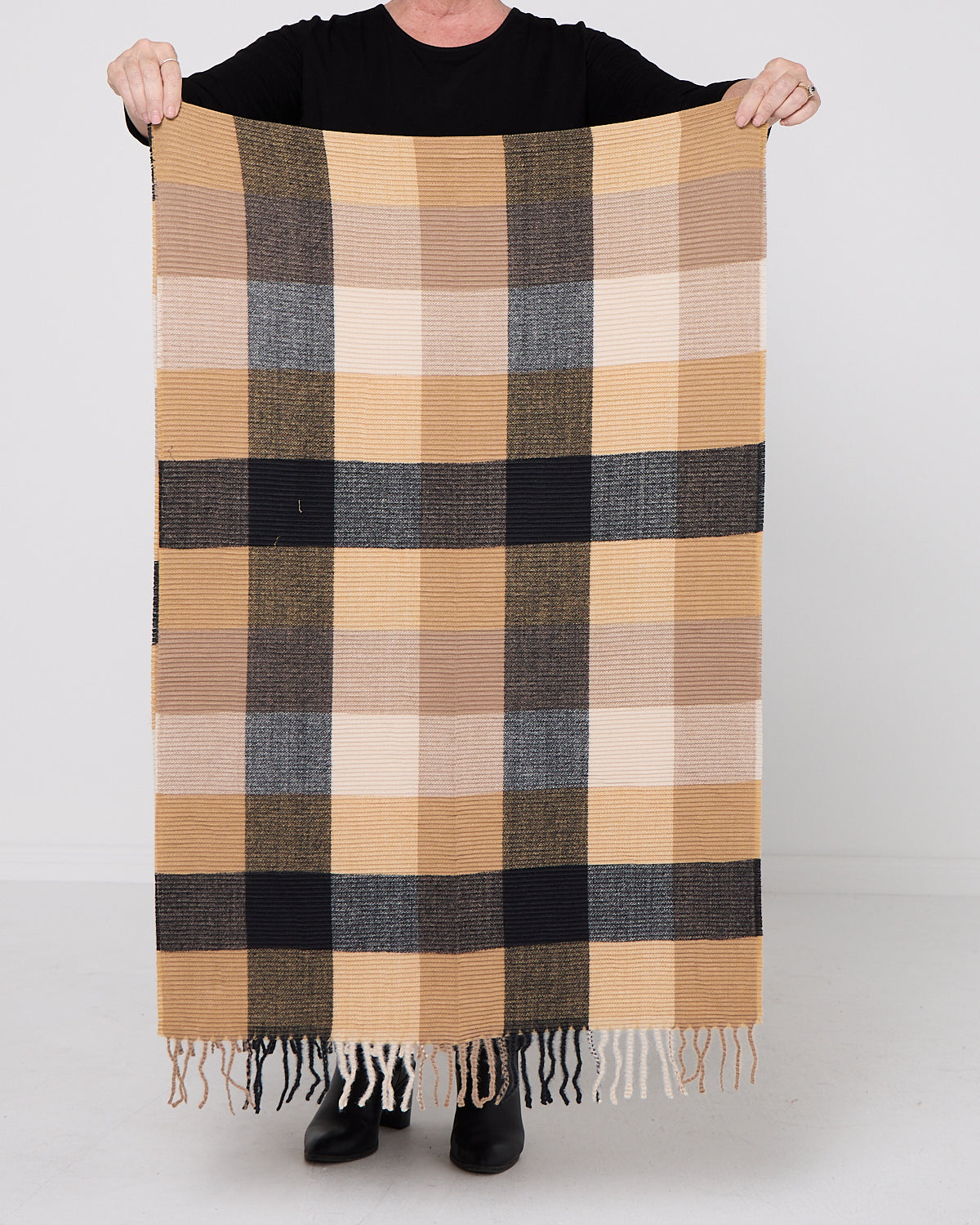 Lavenham Scarf - Caramel Check