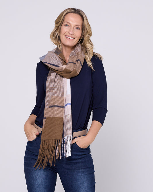 Aspen Scarf - Brown Check