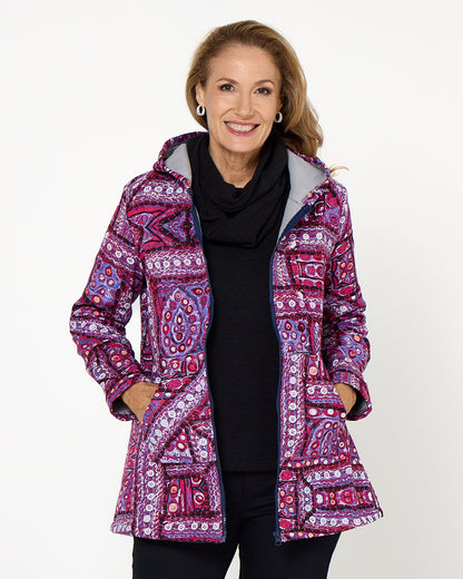 Hastings Fleece Lined Jacket - Berry Mosaic