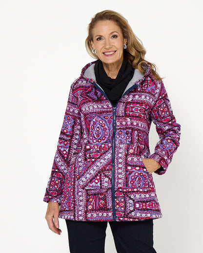 Hastings Fleece Lined Jacket - Berry Mosaic