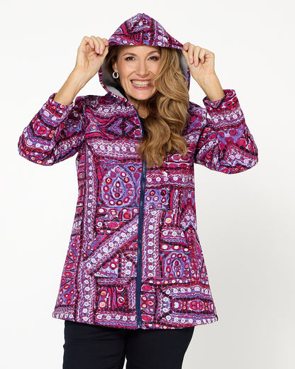 Hastings Fleece Lined Jacket - Berry Mosaic