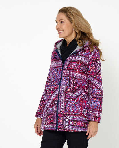 Hastings Fleece Lined Jacket - Berry Mosaic