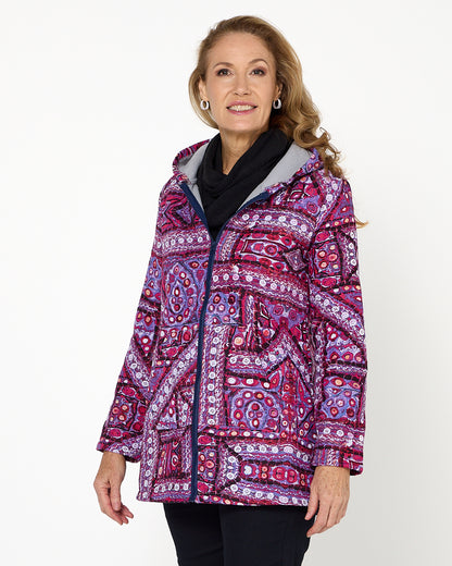 Hastings Fleece Lined Jacket - Berry Mosaic