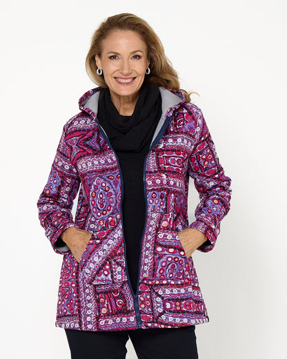 Hastings Fleece Lined Jacket - Berry Mosaic