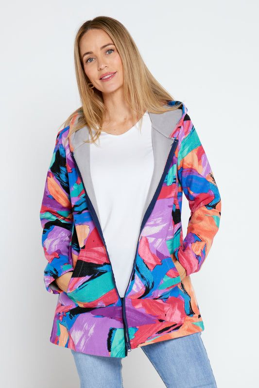 Hastings Fleece Lined Jacket - Rainbow Swirl