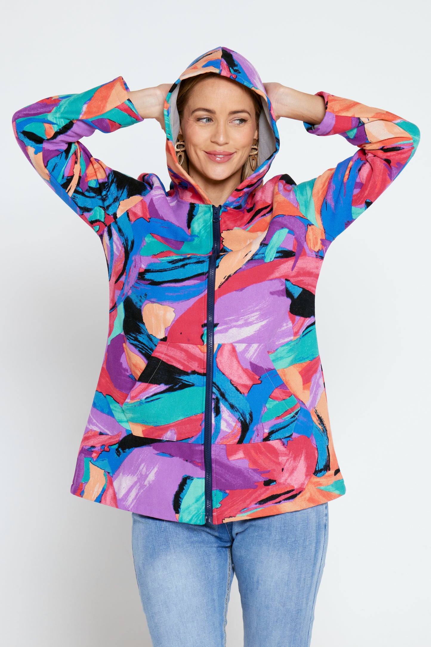 Hastings Fleece Lined Jacket - Rainbow Swirl
