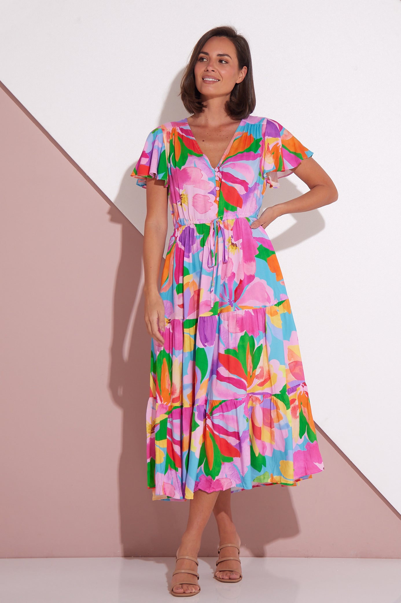 Hibiscus floral dress hotsell