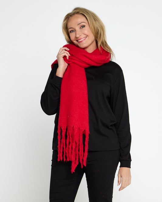 Hobart Fluffy Scarf - Red