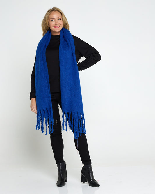 Hobart Fluffy Scarf - Blue