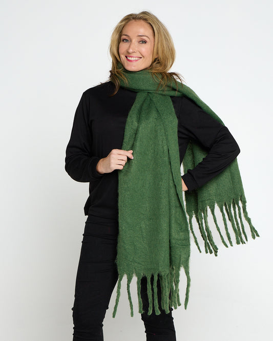 Hobart Fluffy Scarf - Green
