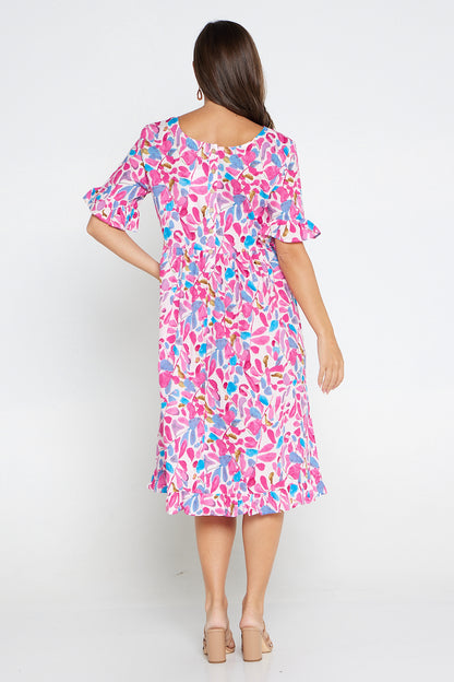 Nasira Cotton Dress - Pink Petals