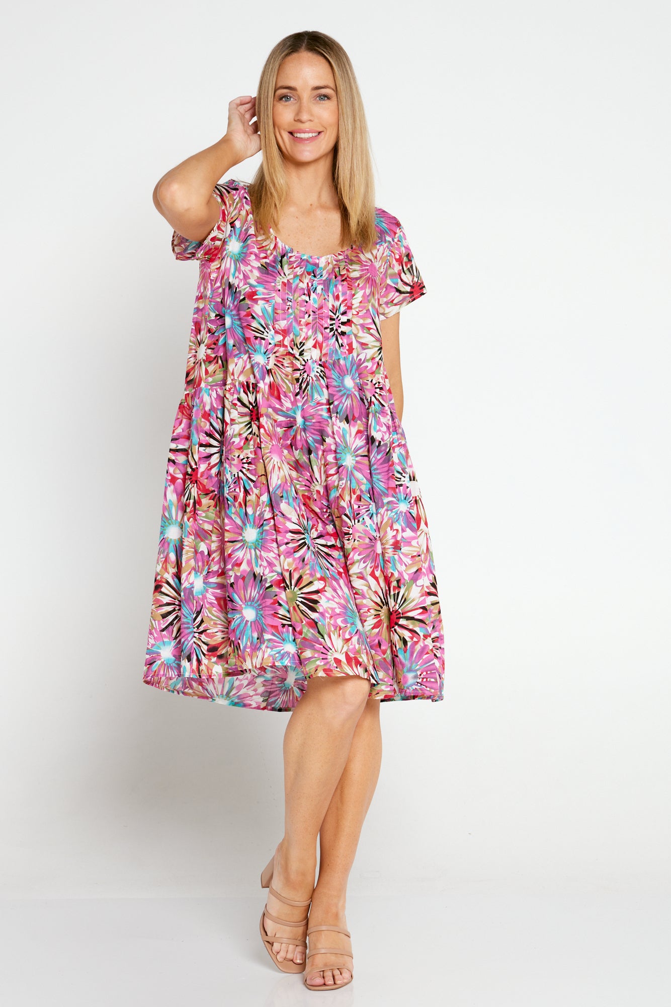 Emery Cotton Dress - Pink Floral