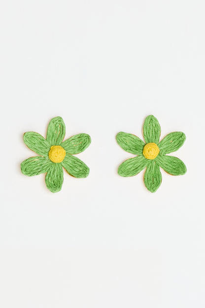 Summer Flower Earrings - Green