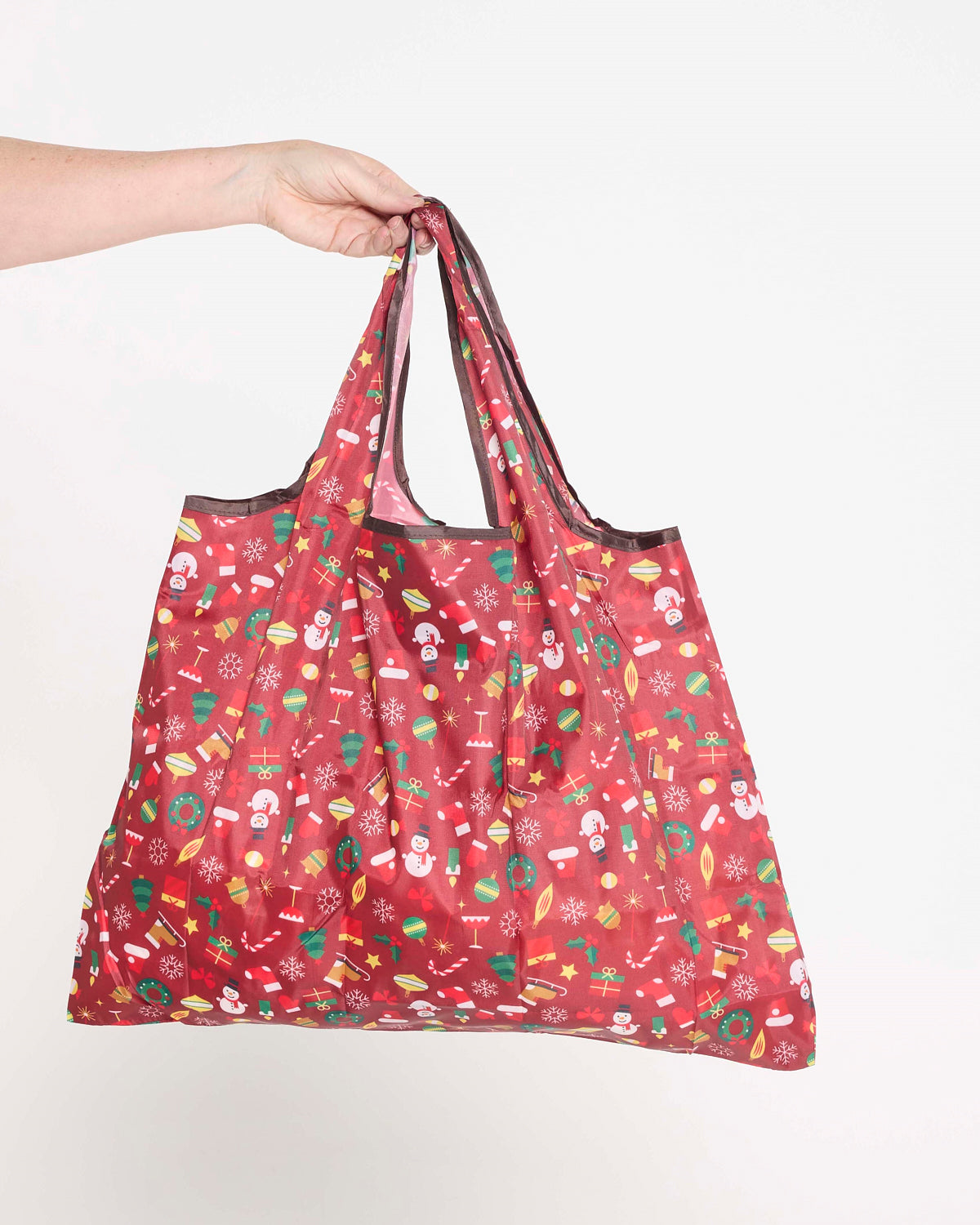 Large Reusable Shopping Bag - Red Christmas