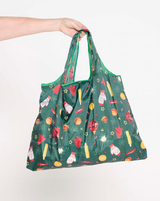 Large Reusable Shopping Bag - Holly Jolly Christmas