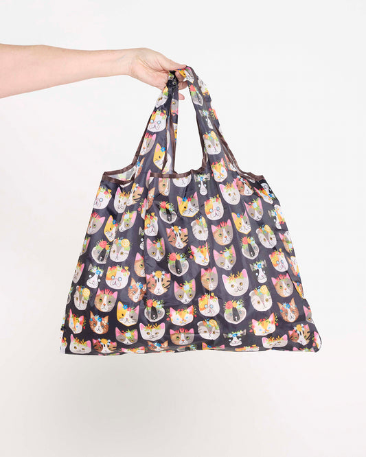 Large Reusable Shopping Bag - Friendly Felines