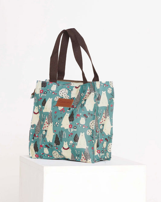 Woodland Bears Lunch Bag – Teal