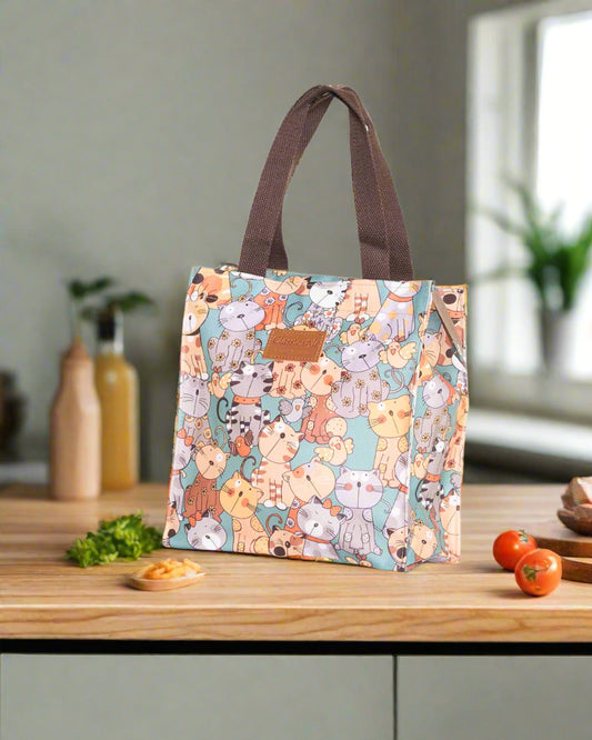Tote bag with animal pattern on a white background