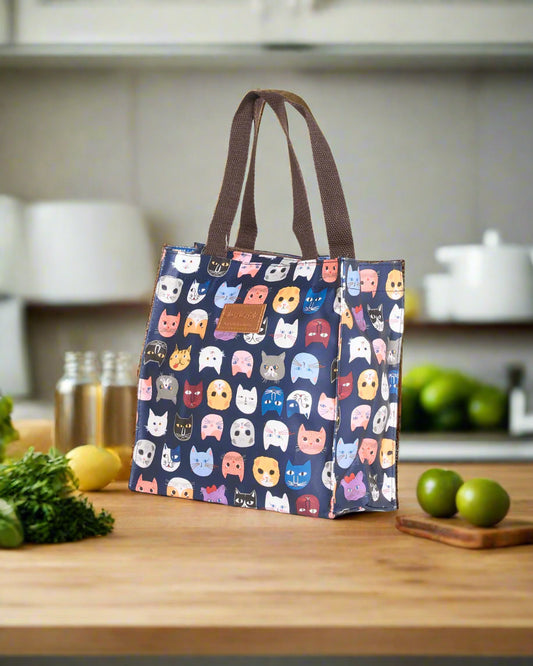Whisker Faces Lunch Bag – Navy