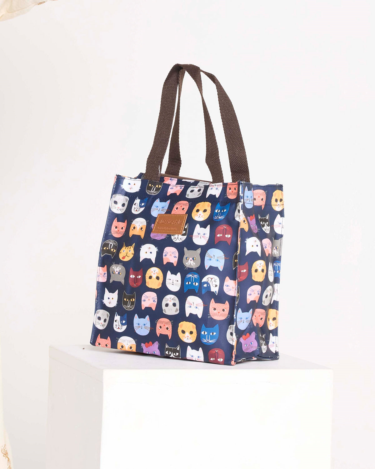 Whisker Faces Lunch Bag – Navy