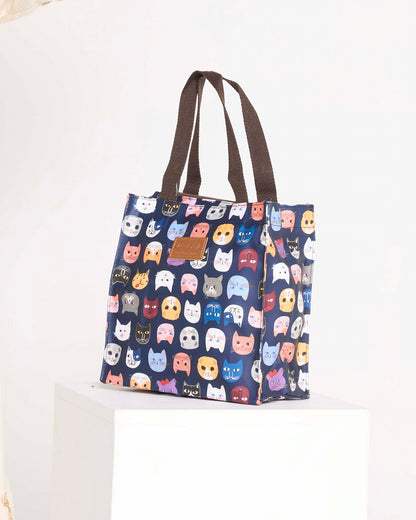 Whisker Faces Lunch Bag – Navy