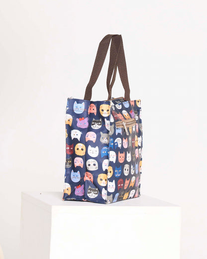 Whisker Faces Lunch Bag – Navy