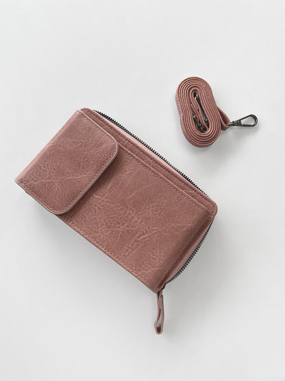 Phone Holder Purse - Dark Peach Pink