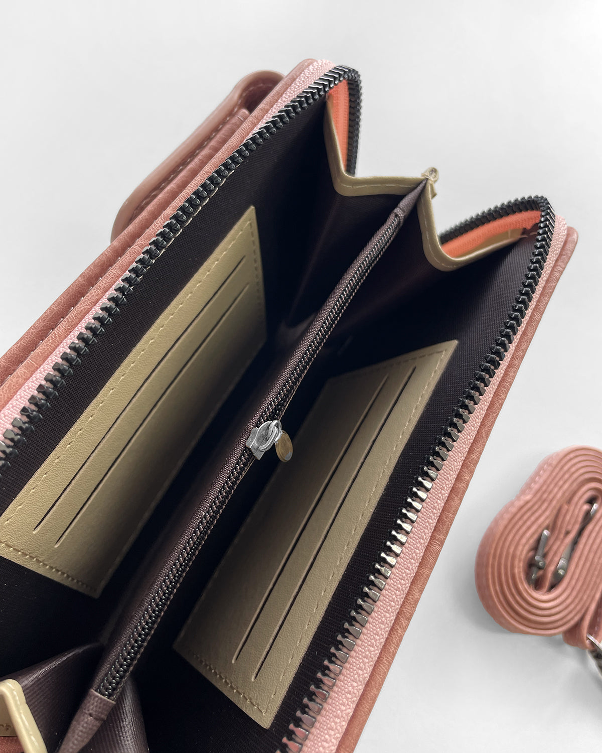 Phone Holder Purse - Dark Peach Pink
