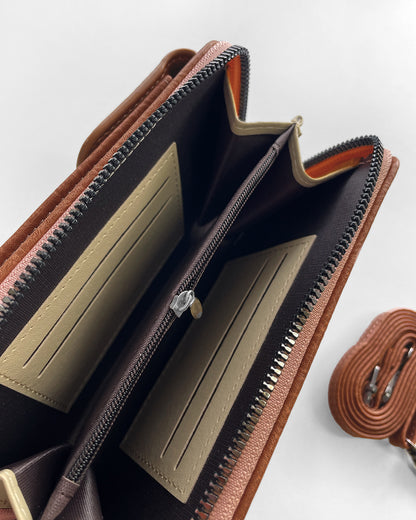 Phone Holder Purse - Brown