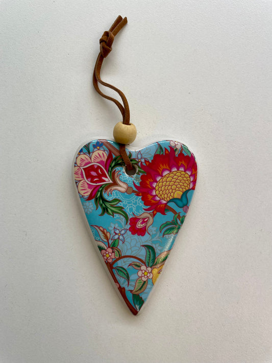 Boho Floral Ceramic Heart