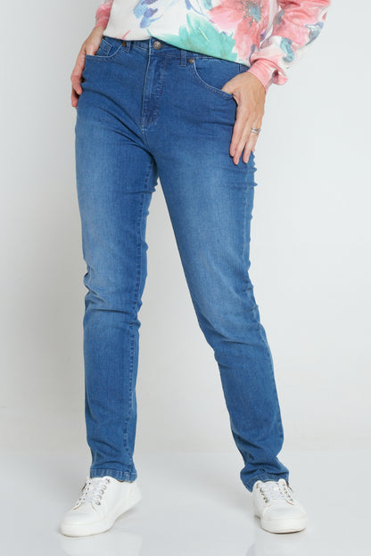 Orientique Straight Leg Jeans - Washed Denim