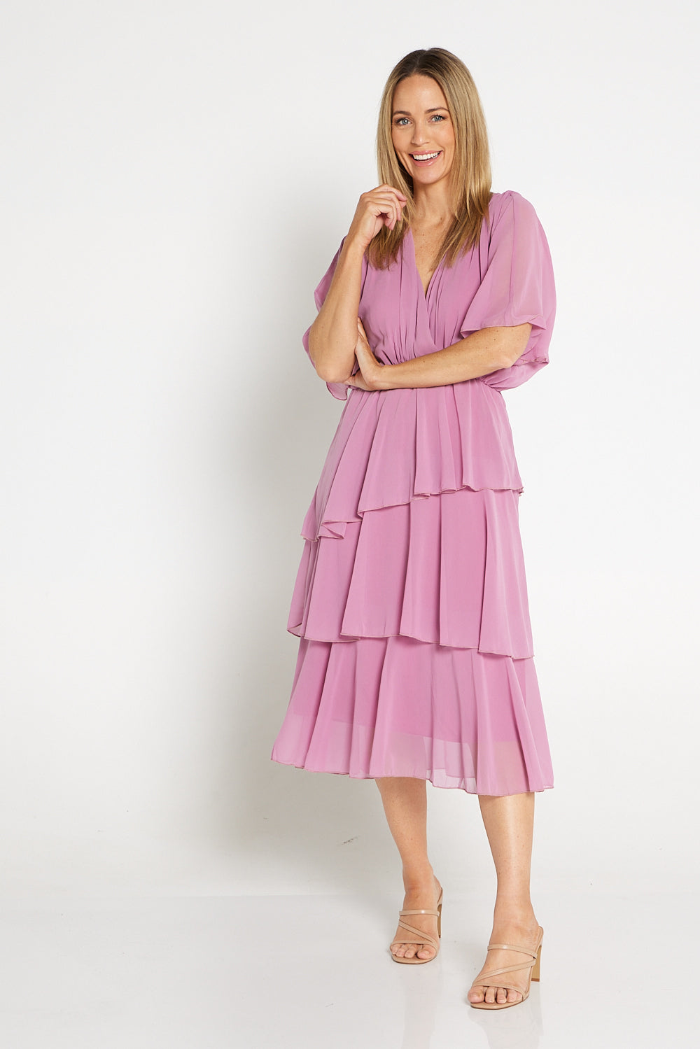 Iris Chiffon Dress - Pink