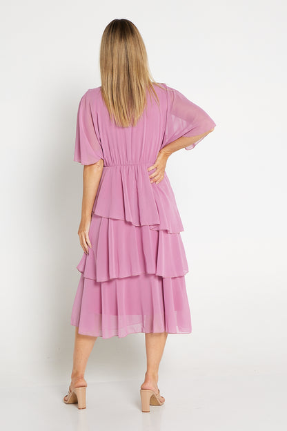 Iris Chiffon Dress - Pink