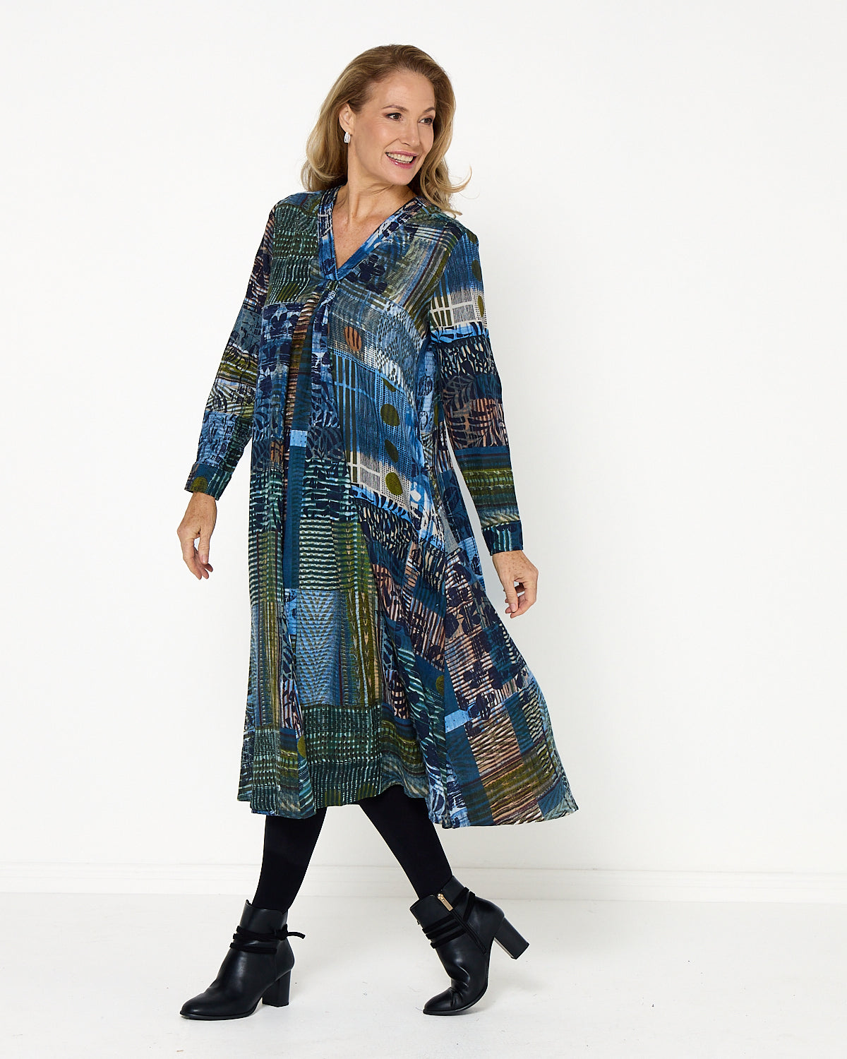 Isfahan Dress - Muted Patchwork