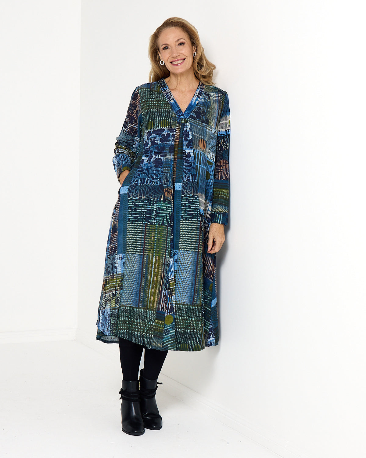 Isfahan Dress - Muted Patchwork